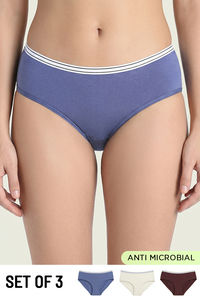 Zivame Regular Rise Full Coverage Hipster Panty (Pack of 3) - Multicolor — thumbnail 1